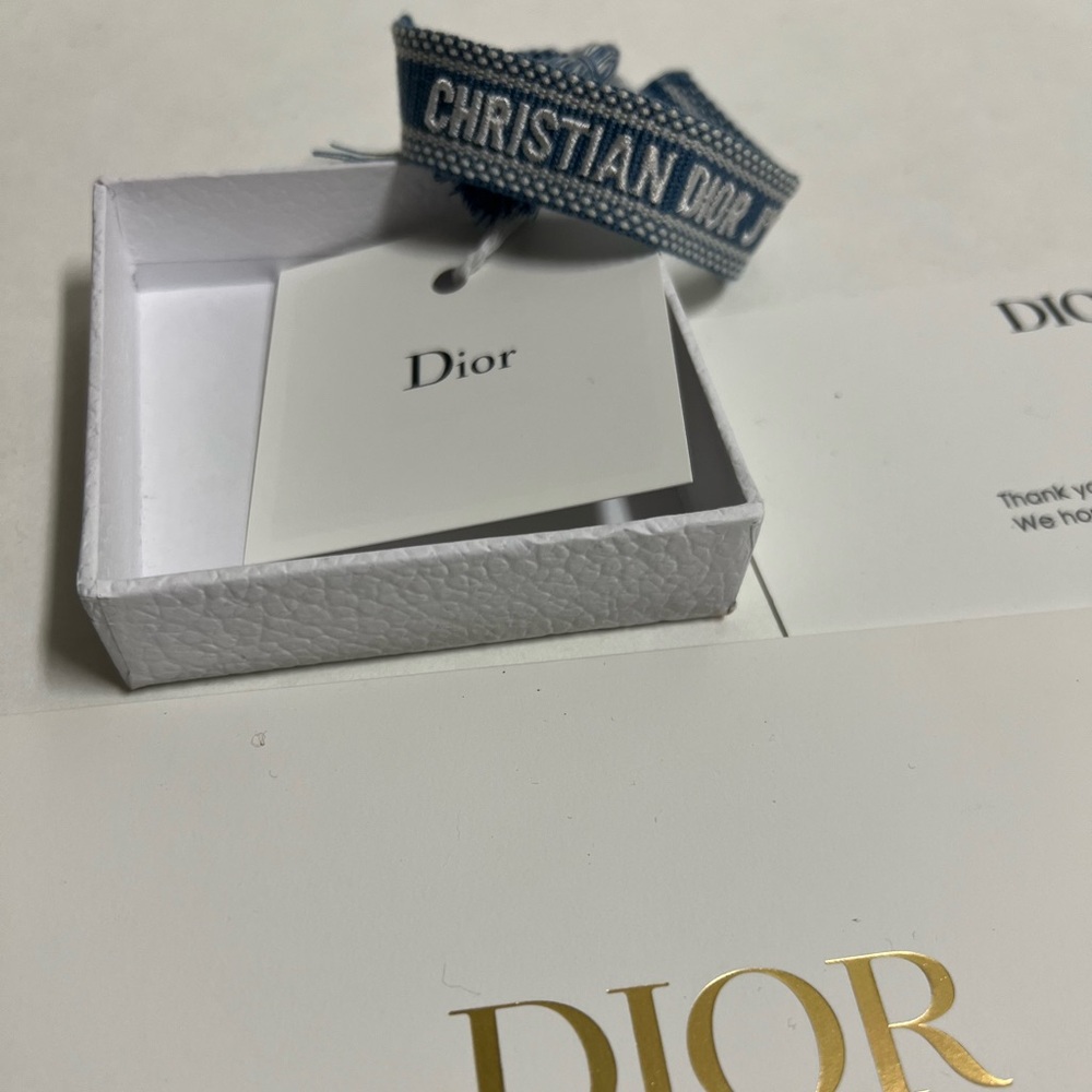 Christian Dior Friendship Bracelet Light Blue Embroidered Bracelet